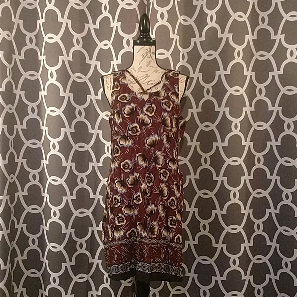 Maroon foral dress